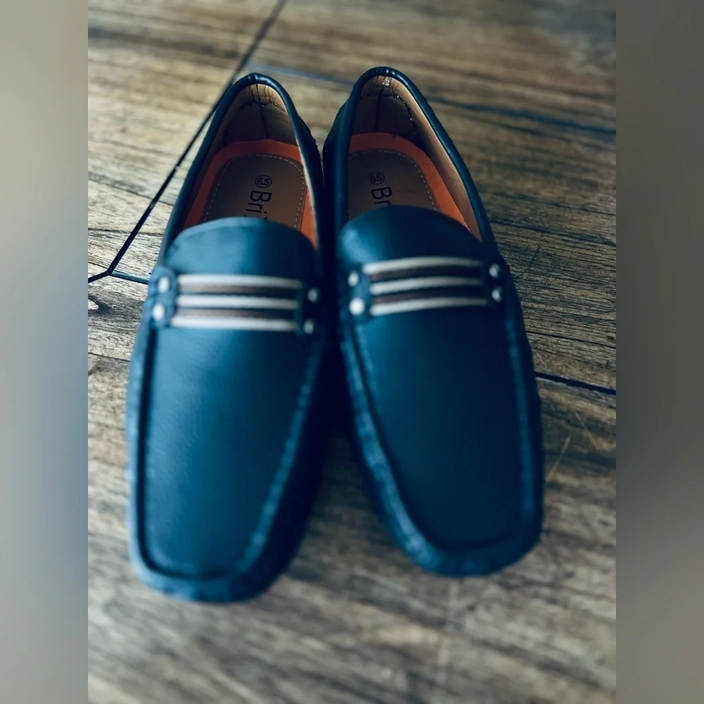 Brixton  Blue  Men's Loafers Casual Slip On Moccasin size 6.5